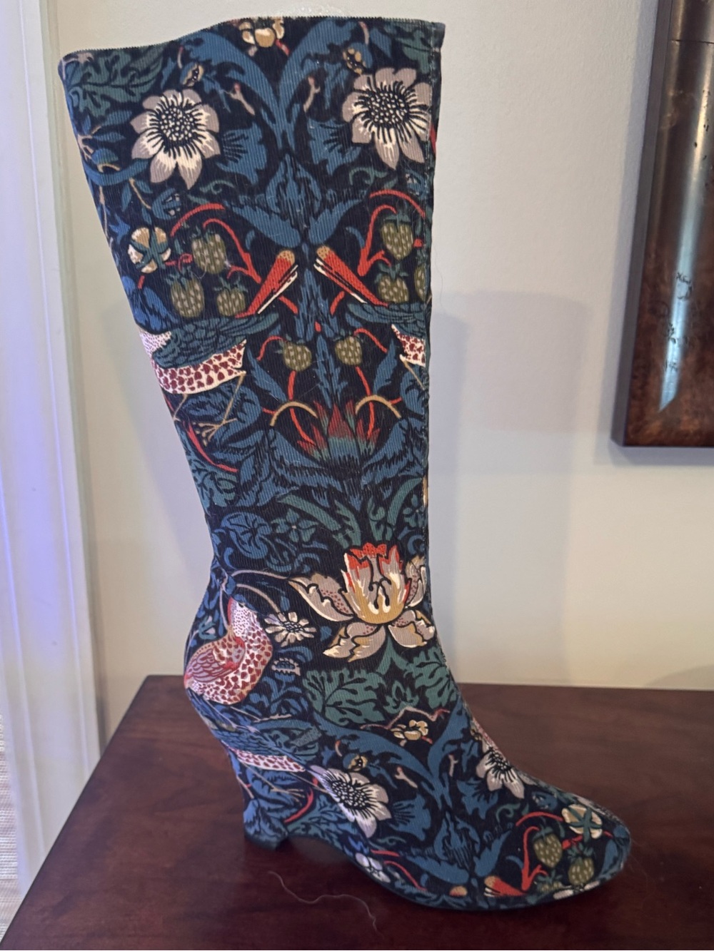 Floral and Bird Pattern Women's Boots Multicolor